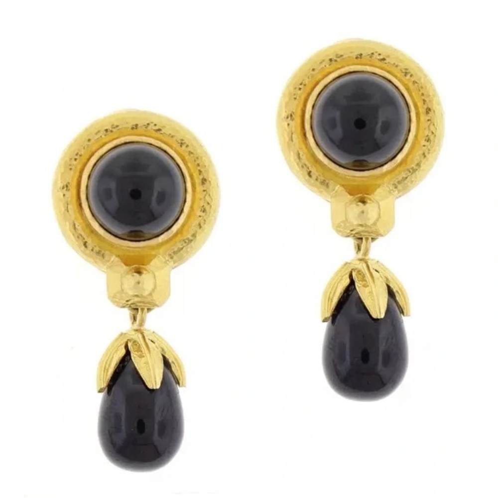 Elizabeth Locke black spinel drop earrings